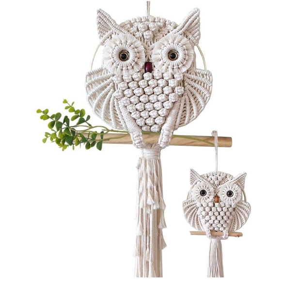 Urban Outfitters Other - UO 2 Pcs Owl Macrame Wall Hanging Art Decor